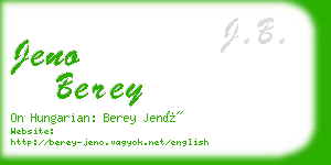 jeno berey business card